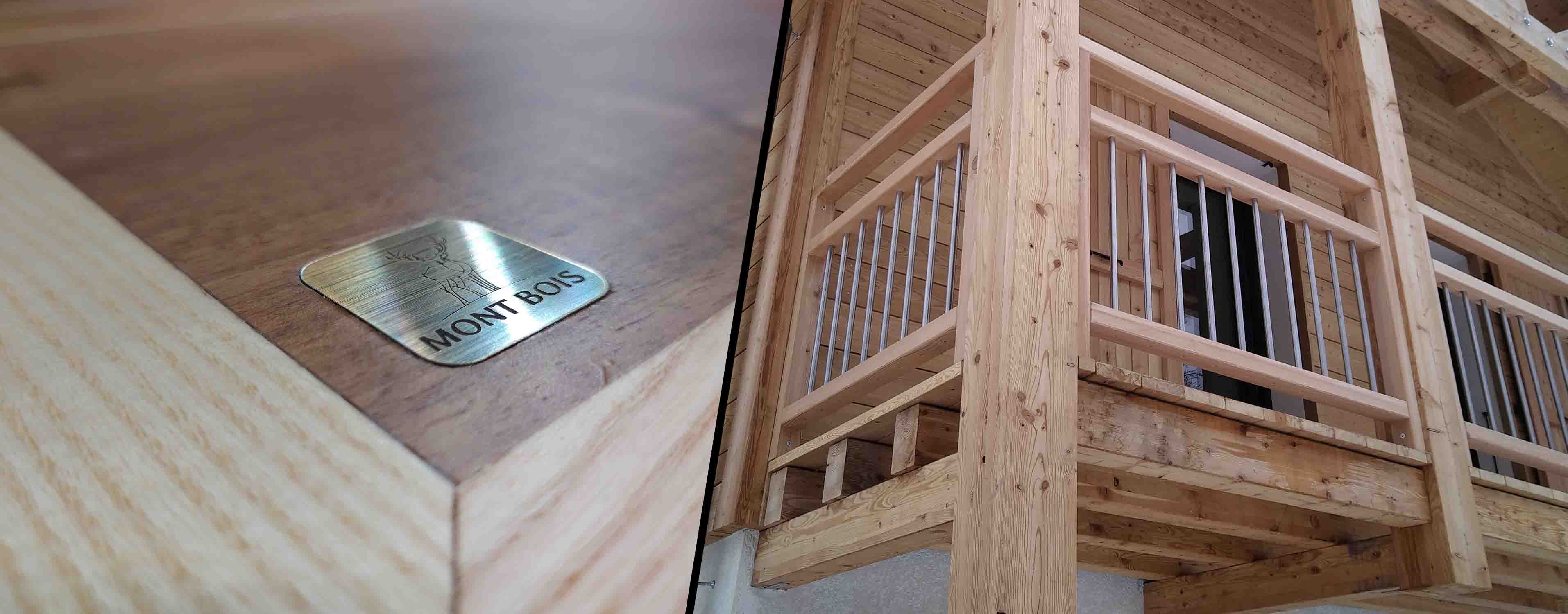 Garde corps bois-métal par la menuiserie ébénisterie Mont Bois (05200 Embrun, Hautes-Alpes en région PACA)